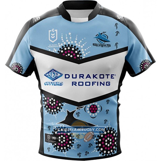 Camiseta Cronulla Sutherland Sharks Rugby 2019 Indigena